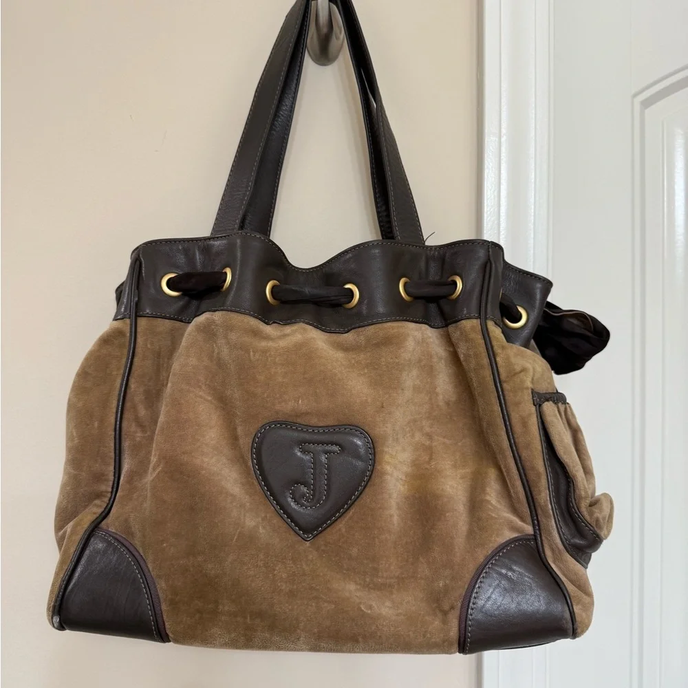 Juicy Couture Daydreamer Tote: Tan and Brown Embroidered - Picture 2 of 9